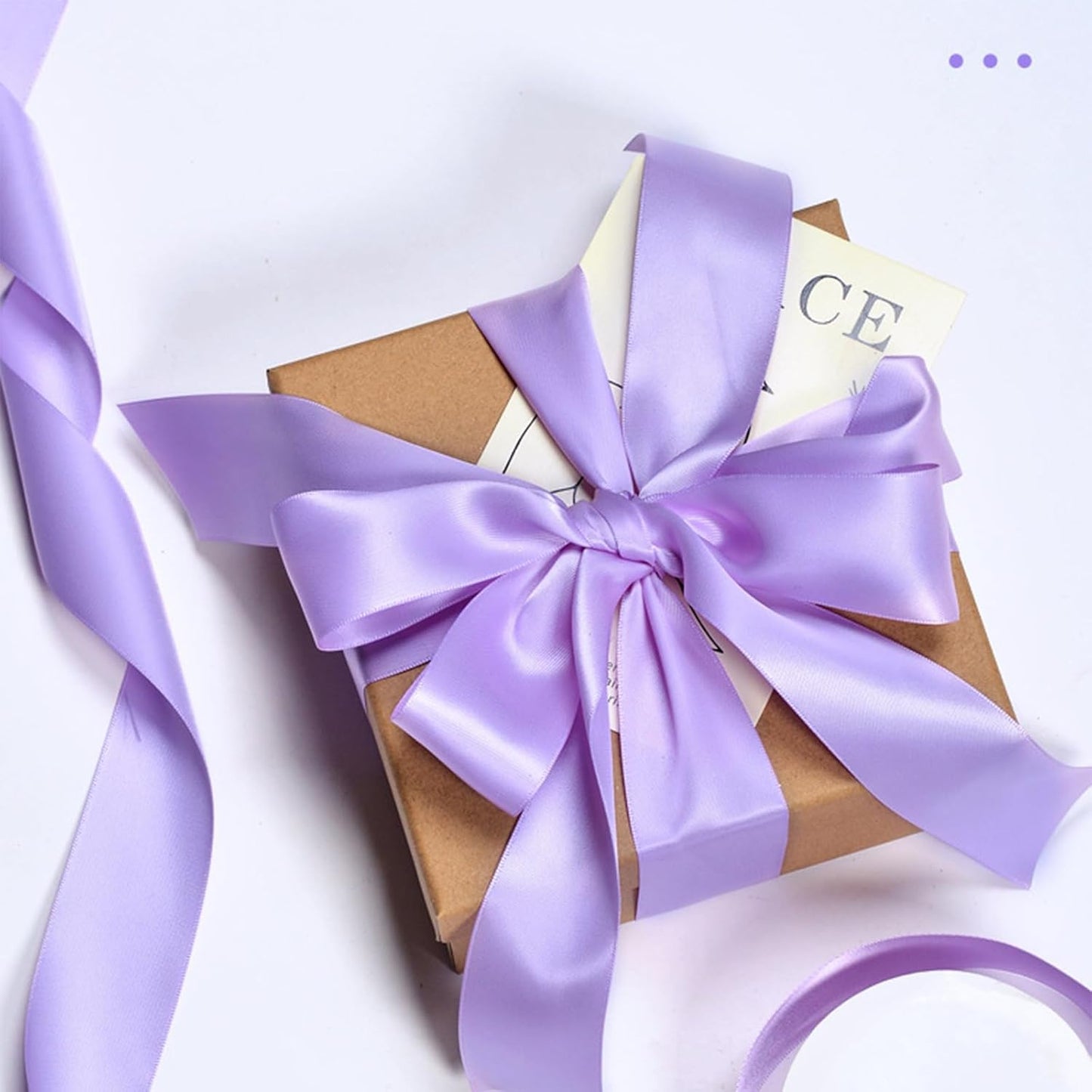 1-1/2 Inch Light Purple Satin Ribbon 50 Yards Solid Fabric Ribbons for Gift Wrapping, Crafts, Floral Arrangements, Wedding, Party, Holiday and Home Decor