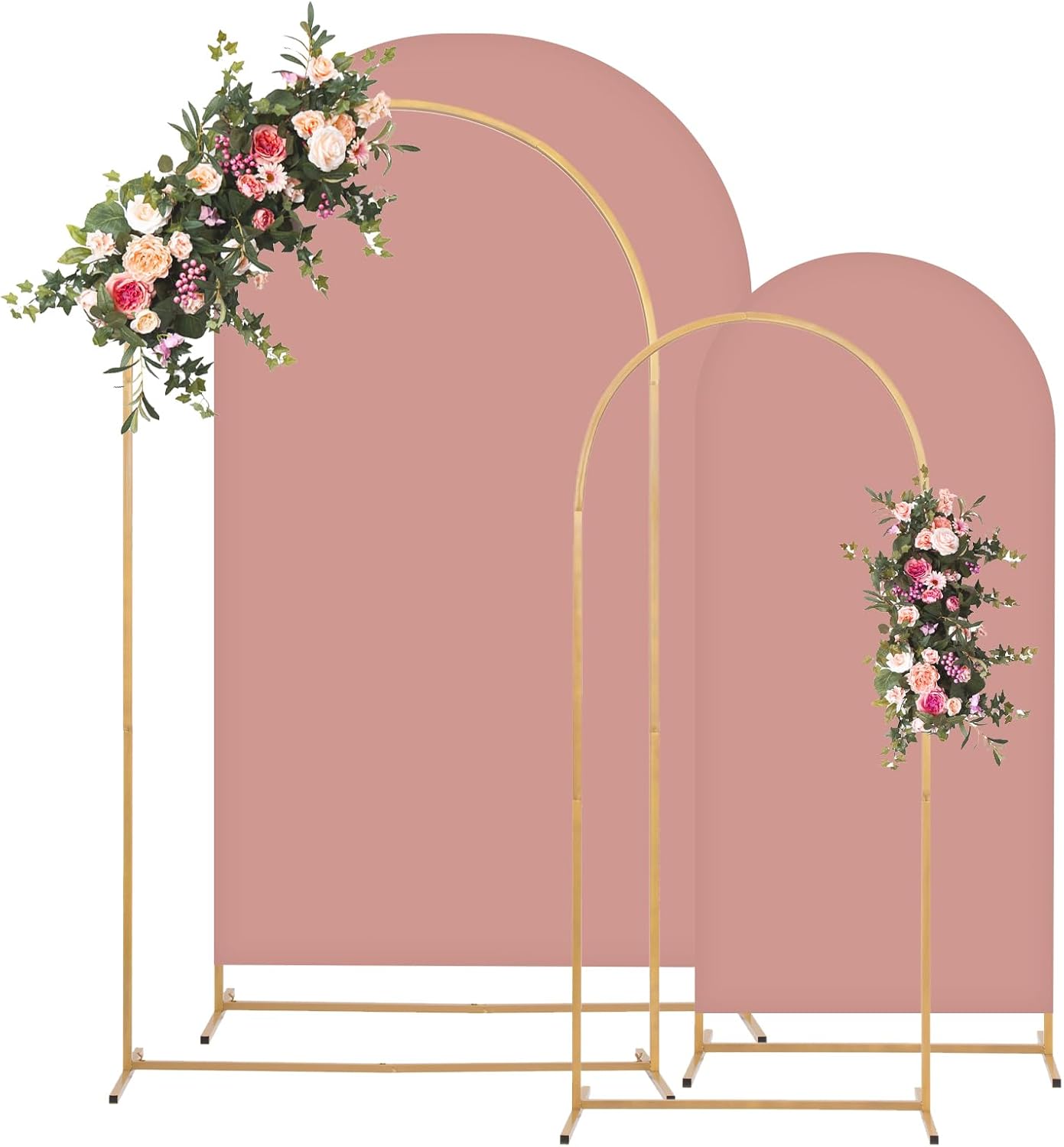 Metal Arch Backdrop Stand and Cover Set, 7.2FT, 6FT Party Backdrop, Easy to Assemble, Backdrop Stand for Parties, Birthday, Baby Shower