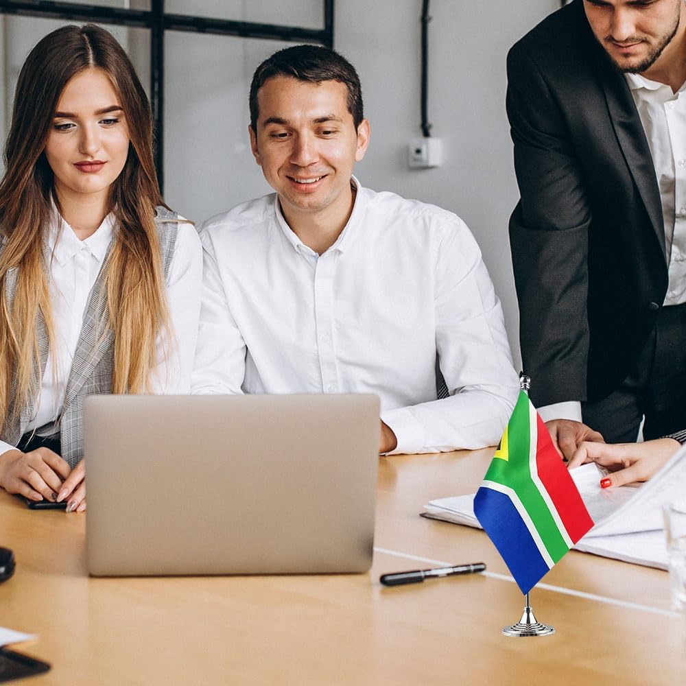 South Africa Flag South African Flags, Small Mini South African Desk Flag, Used for Table Office Classroom Home Patriotic Events Decorations