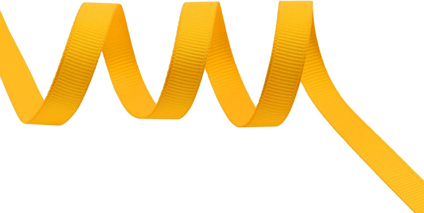 ITIsparkle 3/8" Inch Grosgrain Ribbon 50 Yards-Roll Set for Gift Wrapping Scrap Books Party Favor Hair Braids Baby Shower Decoration Cake Decoration Floral Arrangement Craft Supplies, Maize Ribbon