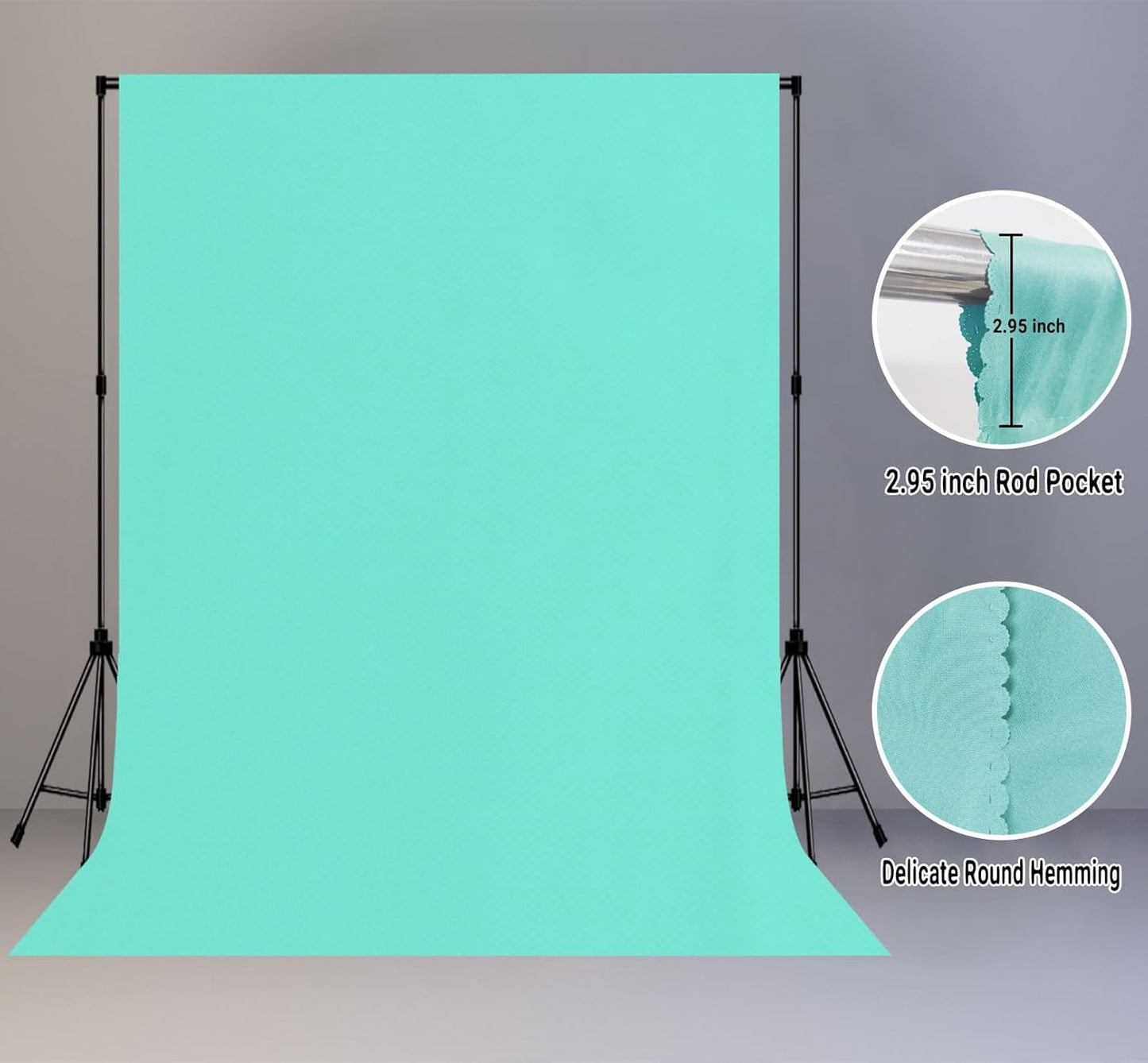 10x20FT Large Light Blue Screen Backdrop for Photography, Chromakey Blue Photo Background Curtain Seamless for Video Meeting Photoshoot Party