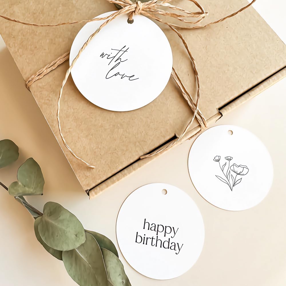 Custom Hang Tags for Favors, Custom Gift Tags, Customized Gifts Wrapping Labels, Personalized Wedding Items Birthday Party Favors Crafts Tag, Round Thick Kraft Paper Hang Tags with String
