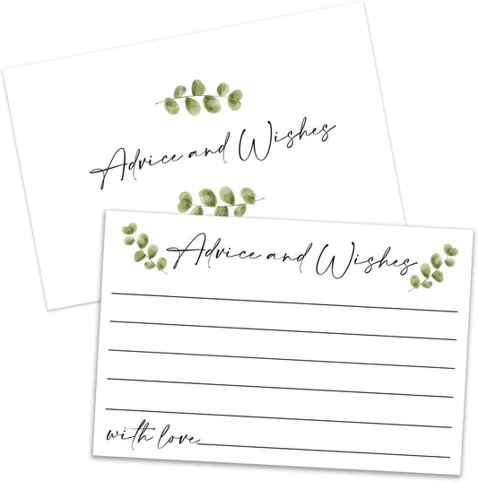 Advice and Wishes Cards, Double-sided Blank Cards Suitable for Wedding Reception, Bridal Showers, Mr and Mrs, Baby Shower, Graduation with Minimalist Design, Pack of 25-02