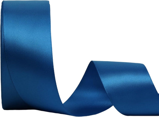 LaRibbons 1 1/2 Inch 25 Yard Double Faced Satin Ribbon,Royal Blue Satin Craft Fabric Ribbon for Gift Wrapping Floral Bouquets Wedding Party Decoration