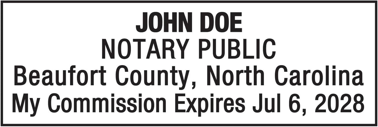 MaxMark Notary Stamp for State of North Carolina- Self Inking Stamp