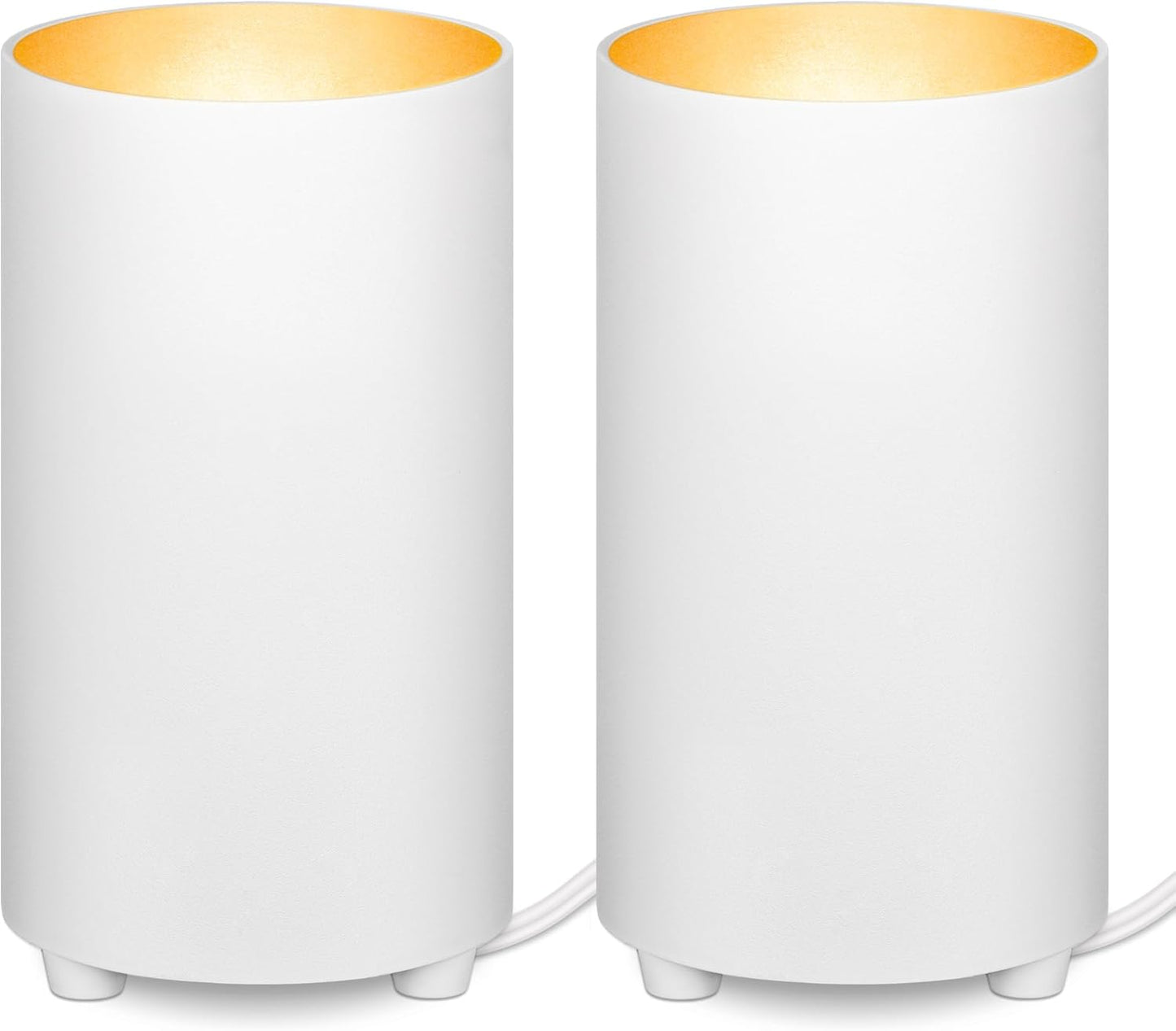 SUNVIE 2 Pack Up Lights Indoor Floor Can Light, Uplighting Indoor Spotlight Accent Lighting with 2700K GU10 LED Bulbs, 5W Uplights Floor Spot Light for Home Plant, 5.9 FT Plug Cord & Foot Switch