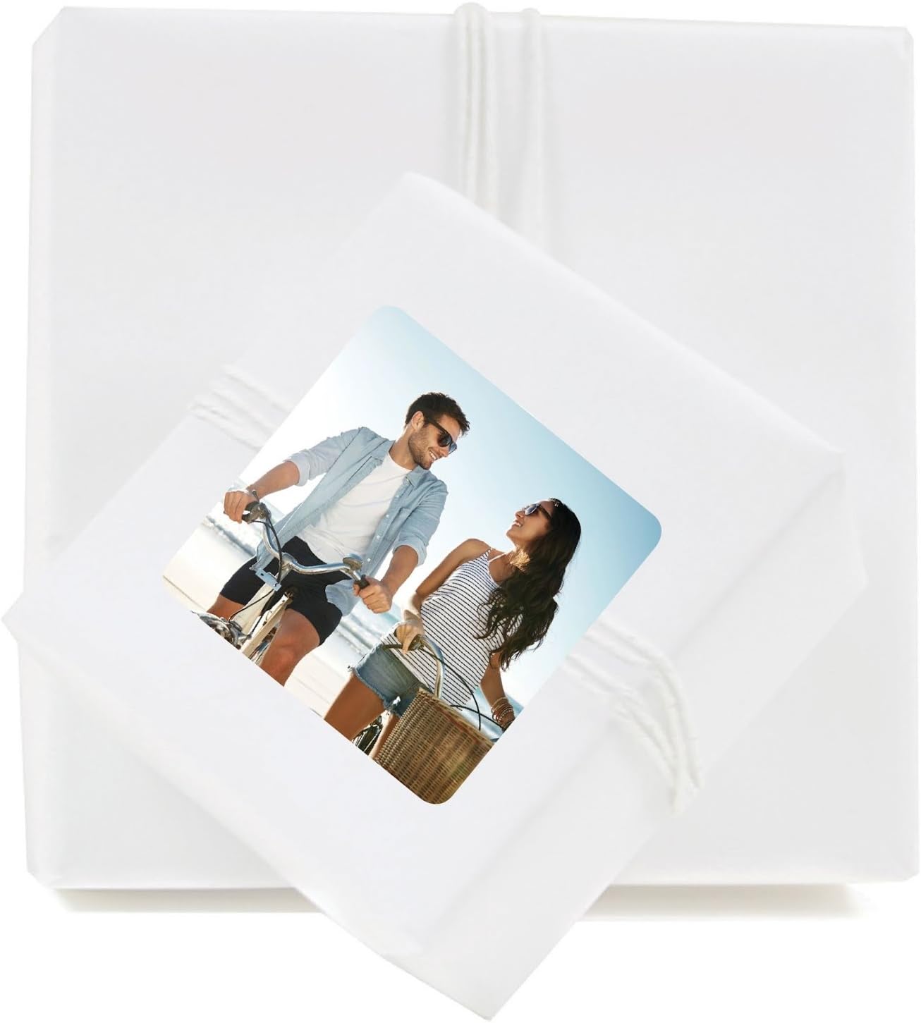 Andaz Press Bulk Photo Personalized Gift and Party Favors Collection, Square Label Stickers, Custom Photo, 40-pack