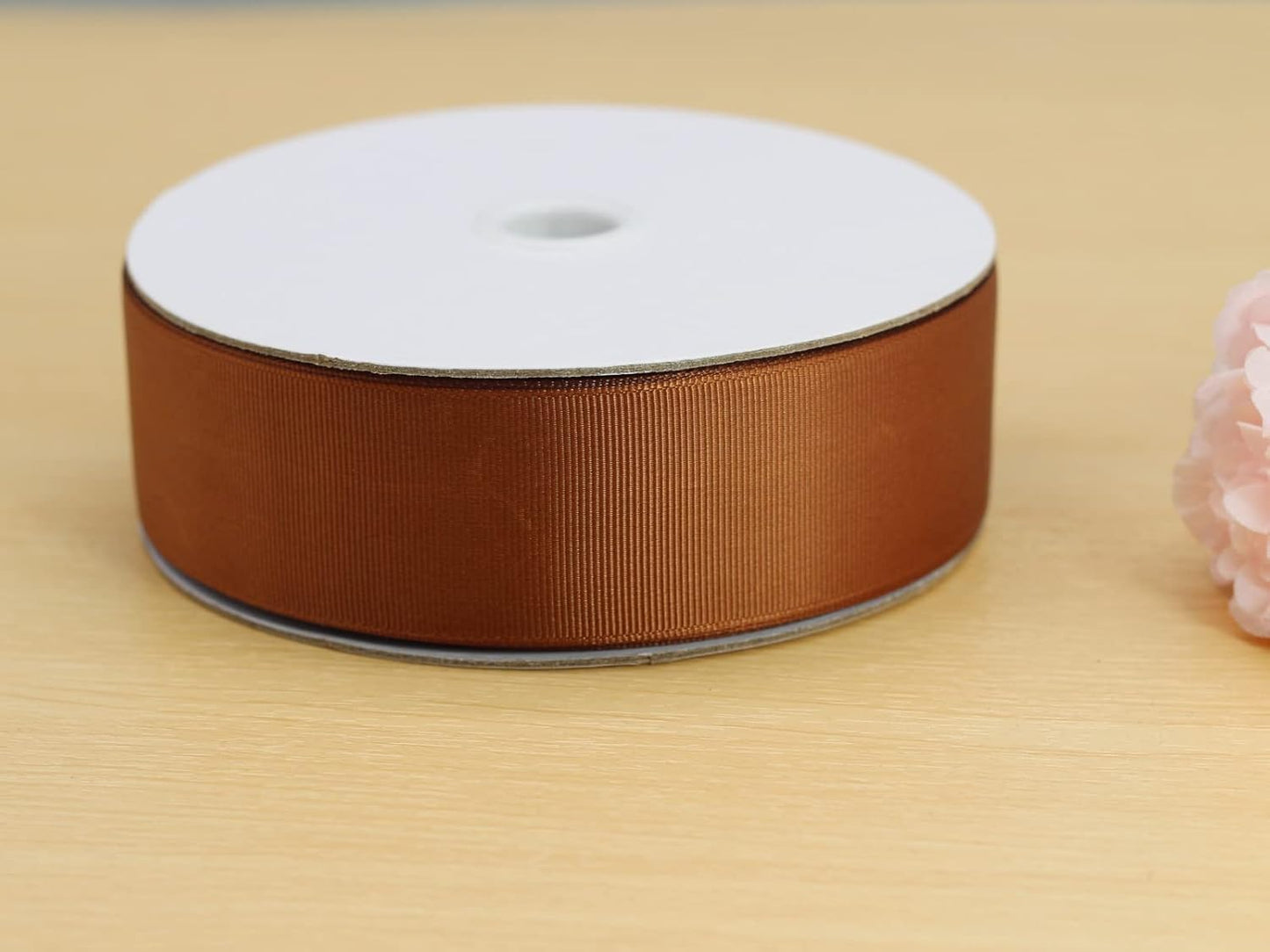 One Roll 50 Yards Soild Brown Grosgrain Ribbon 1 1/2 inch Flower Bouquets Ribbons-1.5 inch Thick Gift Wrapping Ribbon-DIY Crafts Bow Hair Headband Accessories Ribbons #842(38mm)