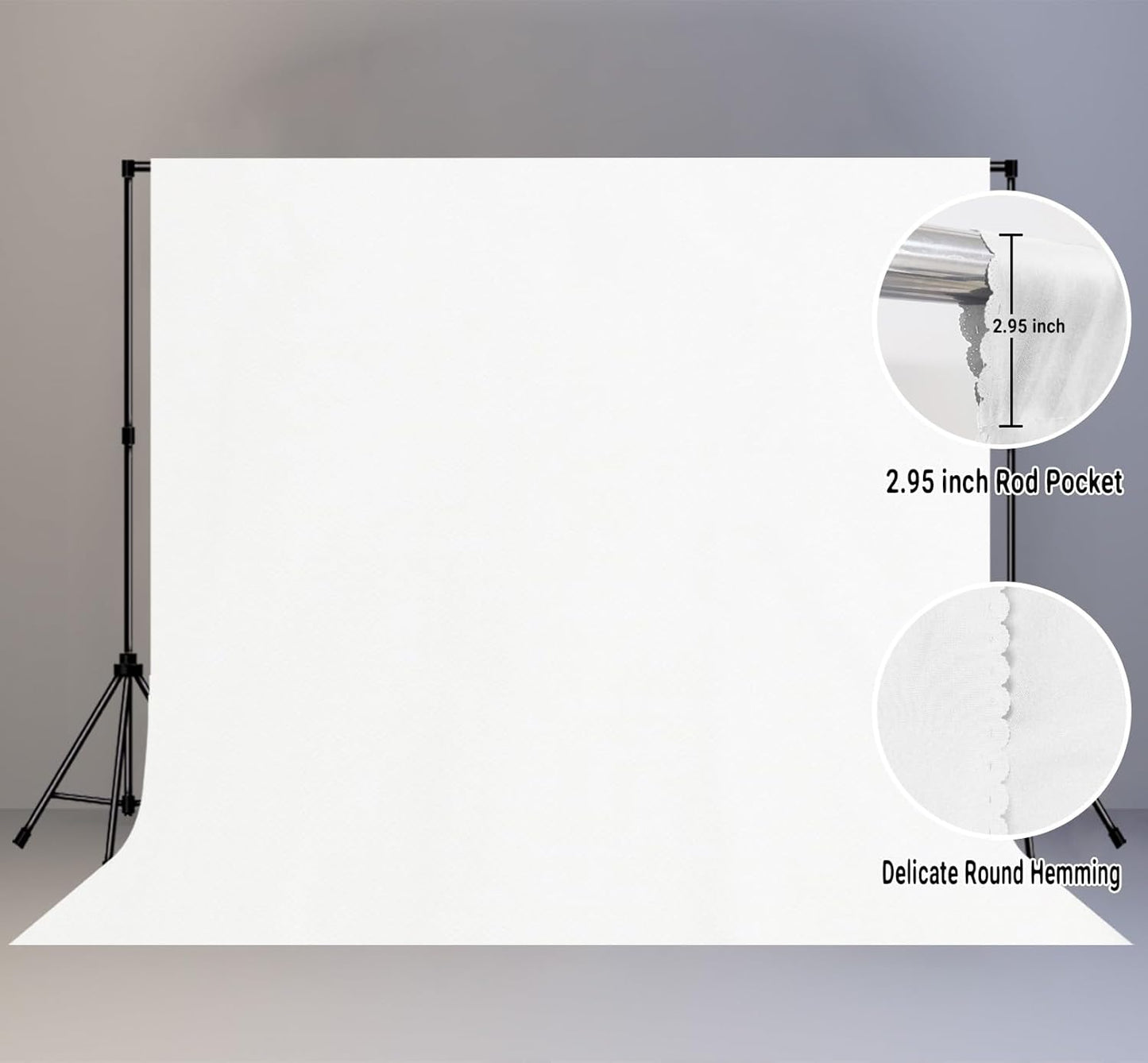 White Large Screen Backdrop for Photography 10x10FT Zoom Meeting, Game Live Steaming and Photo Studio Shooting Props