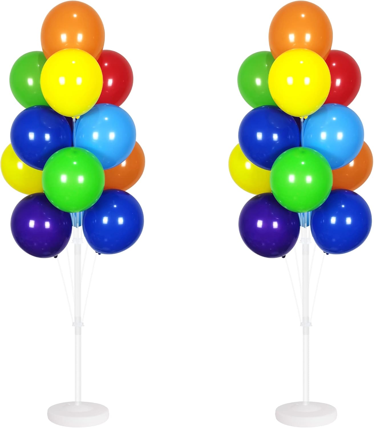 Balloon Column Kit Set of 2 With Assorted Rainbow Balloons Included - Balloon Tower with Stand, Base, and Pole,Backdrop Decoration for Wedding, Baby Shower, Birthday Party, or Bachelorette Parties