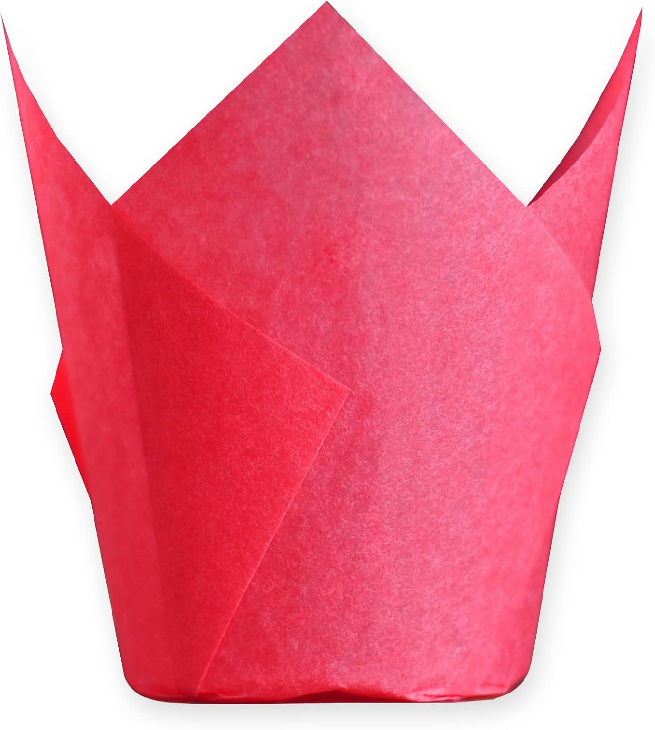 Red colour Large size Tulip Baking Cups 2-1/4"(Base diameter) x 4"(Wall height) Greaseproof paper baking cupcake Muffin liners, Case of 130 pcs