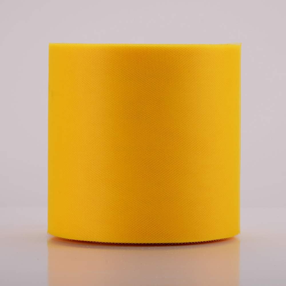 Tulle Rolls 6” by 100 Yards (300 feet) Tulle Roll Spool Fabric for DIY Tutu Skirts Wedding Baby Shower Crafts Decorations Party Supplies (Gold)