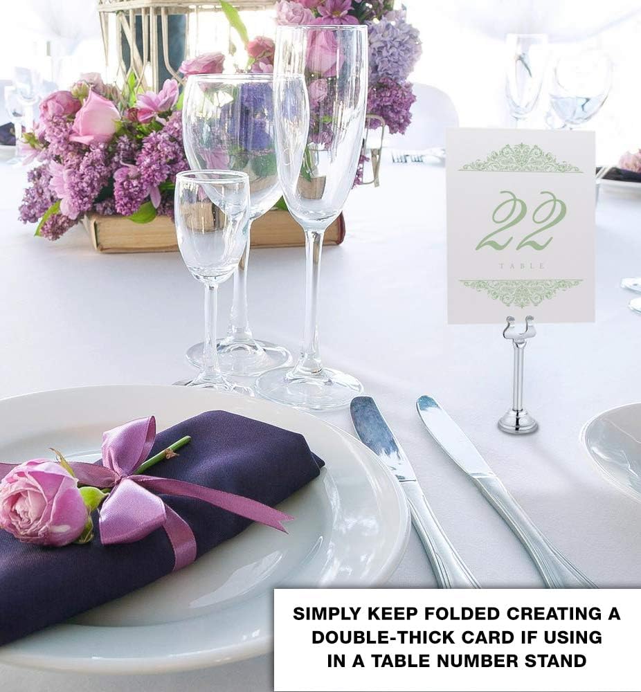 Paisley Wedding Table Numbers (Select Color/Quantity), Champagne, Sage, 1-80, Double Sided, Tent or Use in a Stand, Great for Parties & Restaurants - Made in the USA
