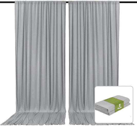 2 Panels Dark Gray Backdrop Curtain, 10 x 7 Feet Background Curtains for Parties, Weddings, Baby Showers, Bachelorette Halloween, Christmas Birthday Party Photoshoot Backdrop Curtains Decorations