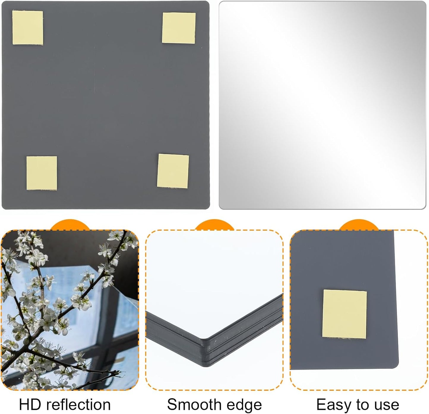 16Pcs Mirror Centerpieces for Tables, 7.87 x 7.87inch Square Mirrors Candle Plate Acrylic Wall Mirror Tiles for Wedding Table Party Centerpieces DIY Craft, 2mm