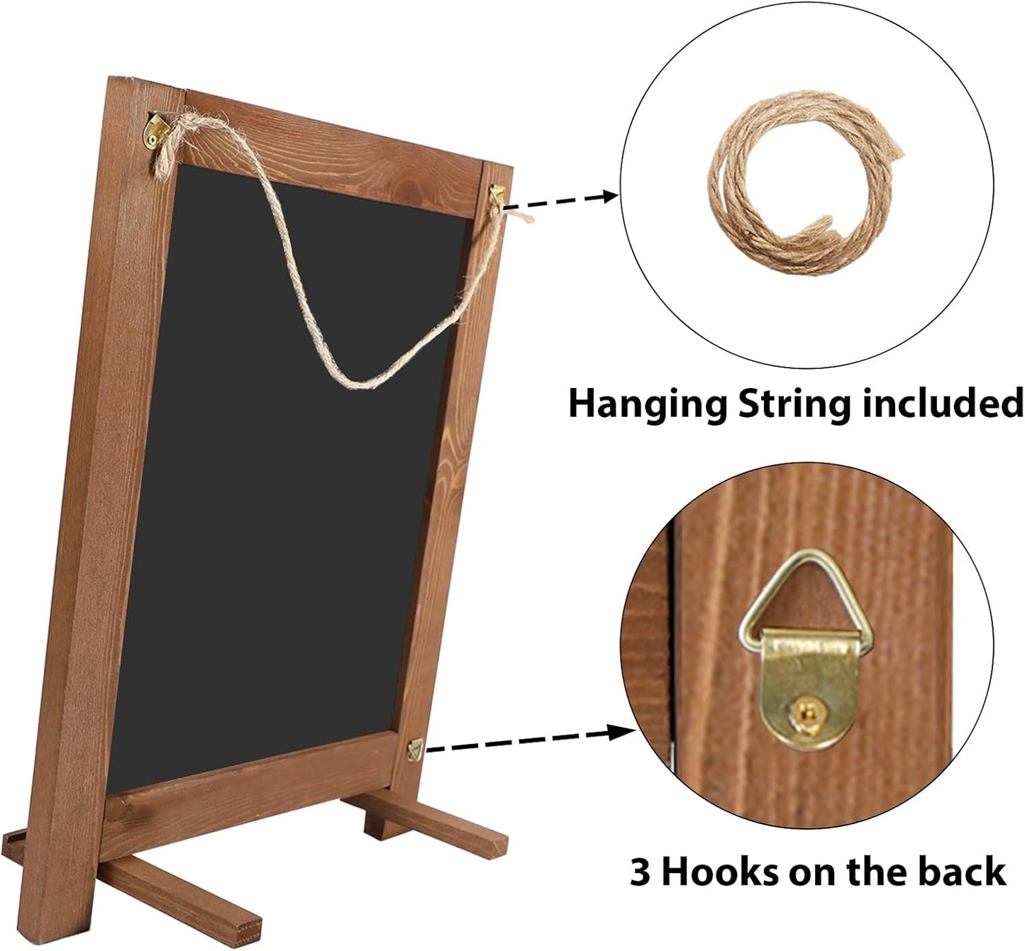 Magnetic Chalkboard 10"x14" Small Chalkboard Signs with Stand, Tabletop or Wall-Hanging Menu Board, Rustic Wood Frame Chalk Board Sign Board for Countertop Display/Home Décor/Wedding