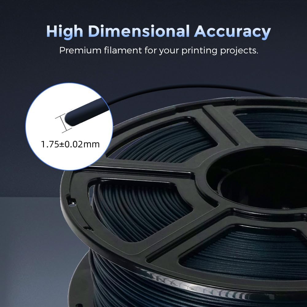 FLASHFORGE Carbon Fiber PETG Filament 1.75mm, Carbon Fiber PETG 3D Printer Filament, 1KG Spool Dimensional Accuracy +/- 0.02mm, Lightweight & Heat-Resistant & Moisture Free (PETG-CF Midnight Blue)