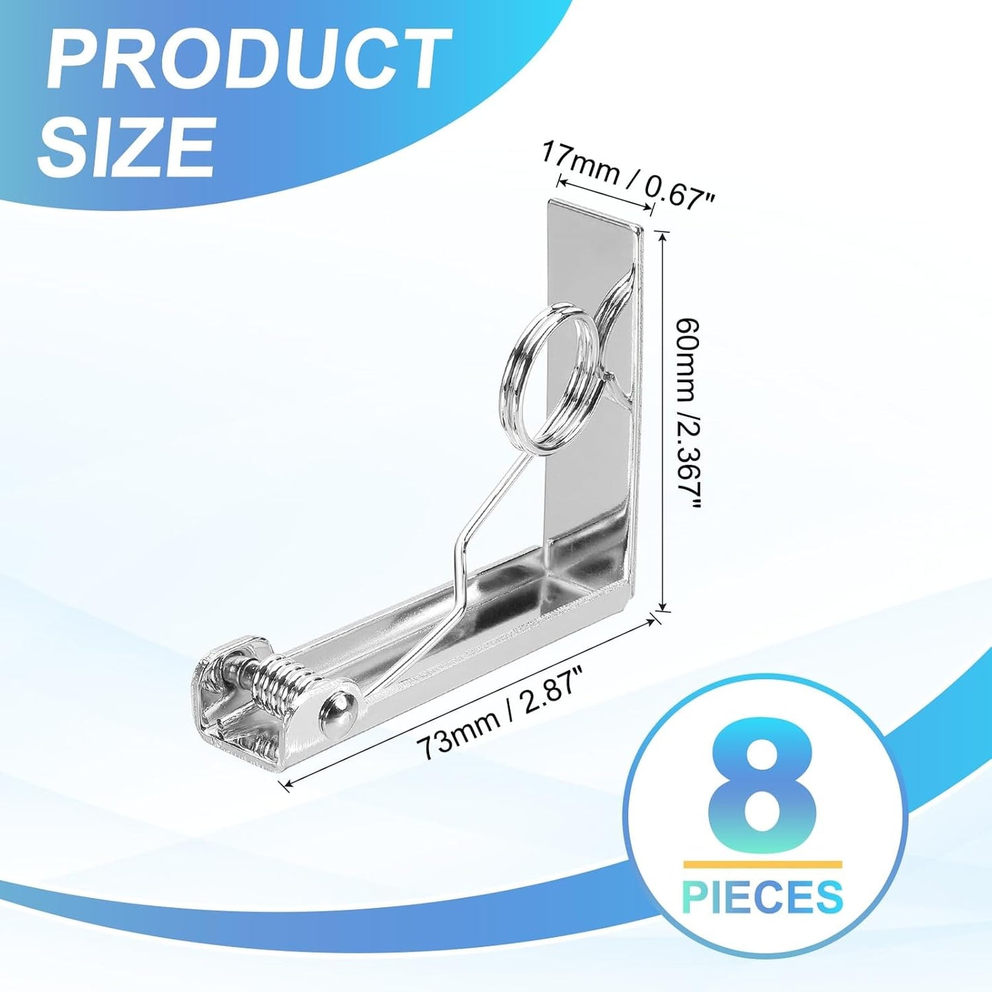 uxcell 8 Pack Tablecloth Clips, Stainless Steel Table Cloth Cover Clamps, 2.87" x 2.36" Windproof Holder Clips for Home Party Picnic Wedding Camping Dining Tables, Silver