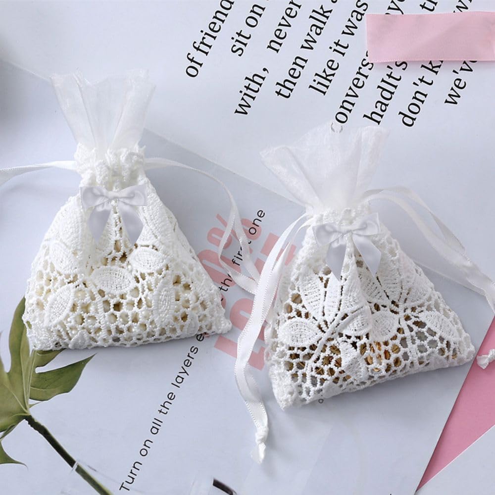 2.5" Hgzgch White Satin Ribbon Bow for Gift Wrapping, Premade Bows for Crafts, Cake, Party Favors, Handmade Bows with Double-Sided Tape, Self Adhesive Gift Bows for Presents, Treats, Christmas - 50pcs