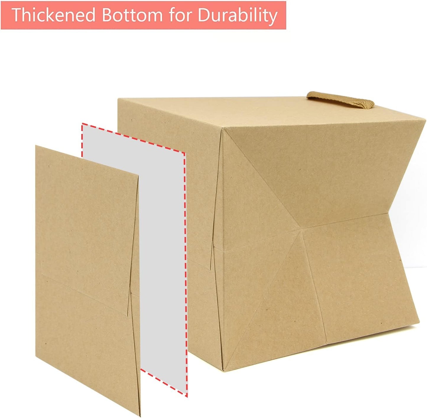 Kraft Paper Gift Bag Small Square Bottom Kraft Paper Bags with Handles (Natural Kraft, 6 x 6 x 6 in, 10 CT)