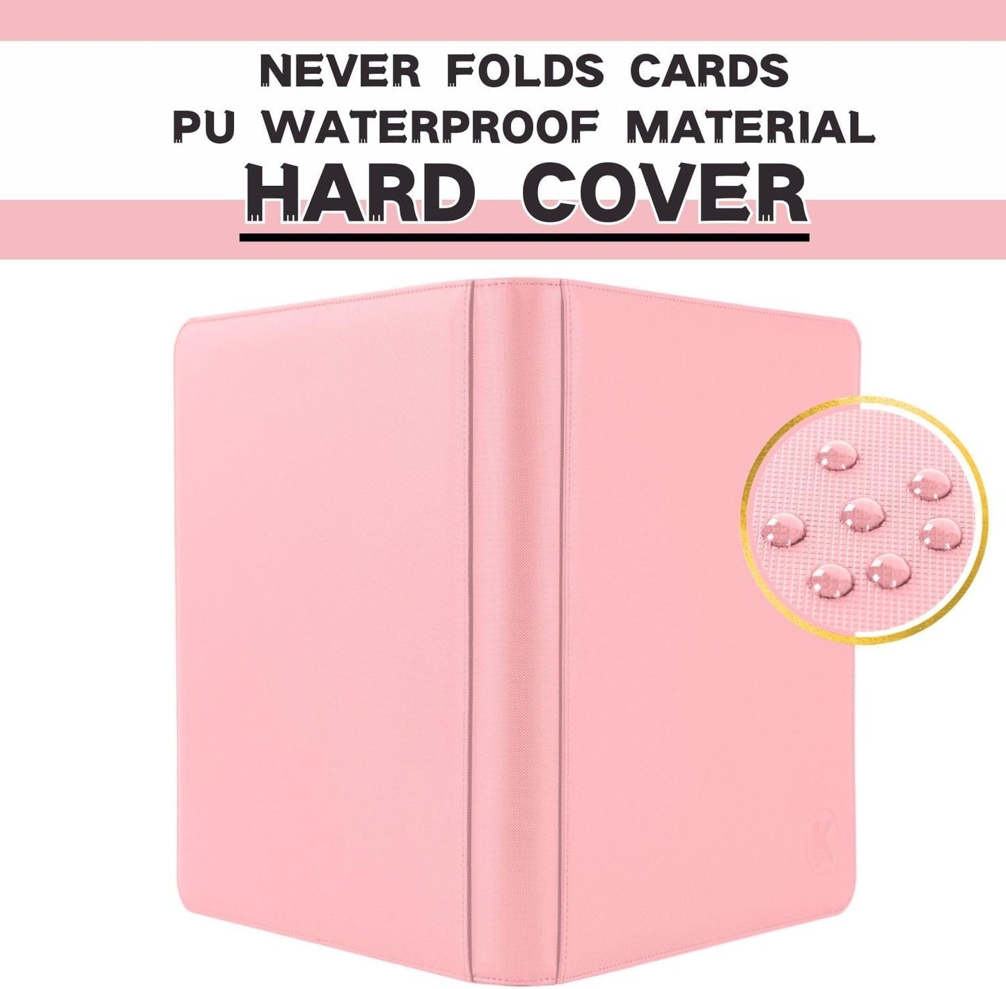 1000+ Pockets Trading Card Binder, 16-Pocket Card Ablum Compatible with MTG,Sports Cards & Other Standard Size Trading Cards (Pink)