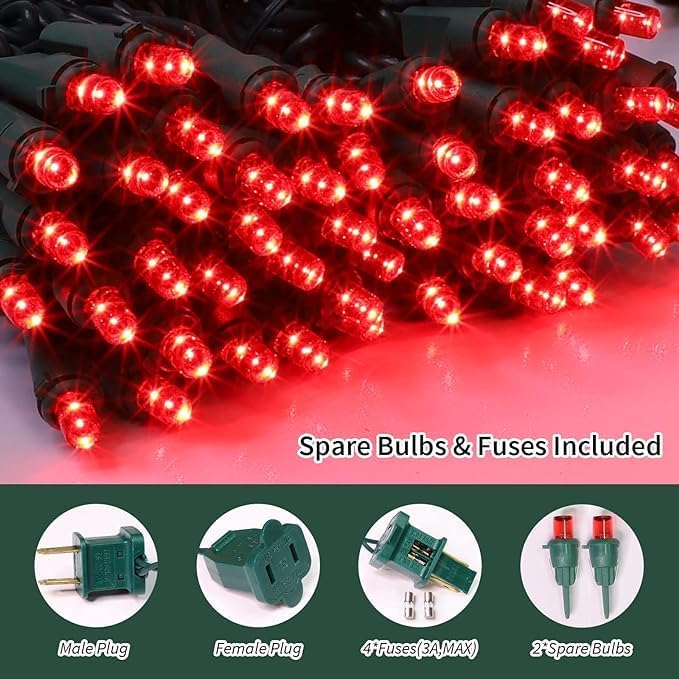 60 Count Red -String Lights - LED Christmas Lights, Mini led Lights for Indoor Outdoor Home Holiday Party Wedding Independence Day Decoration