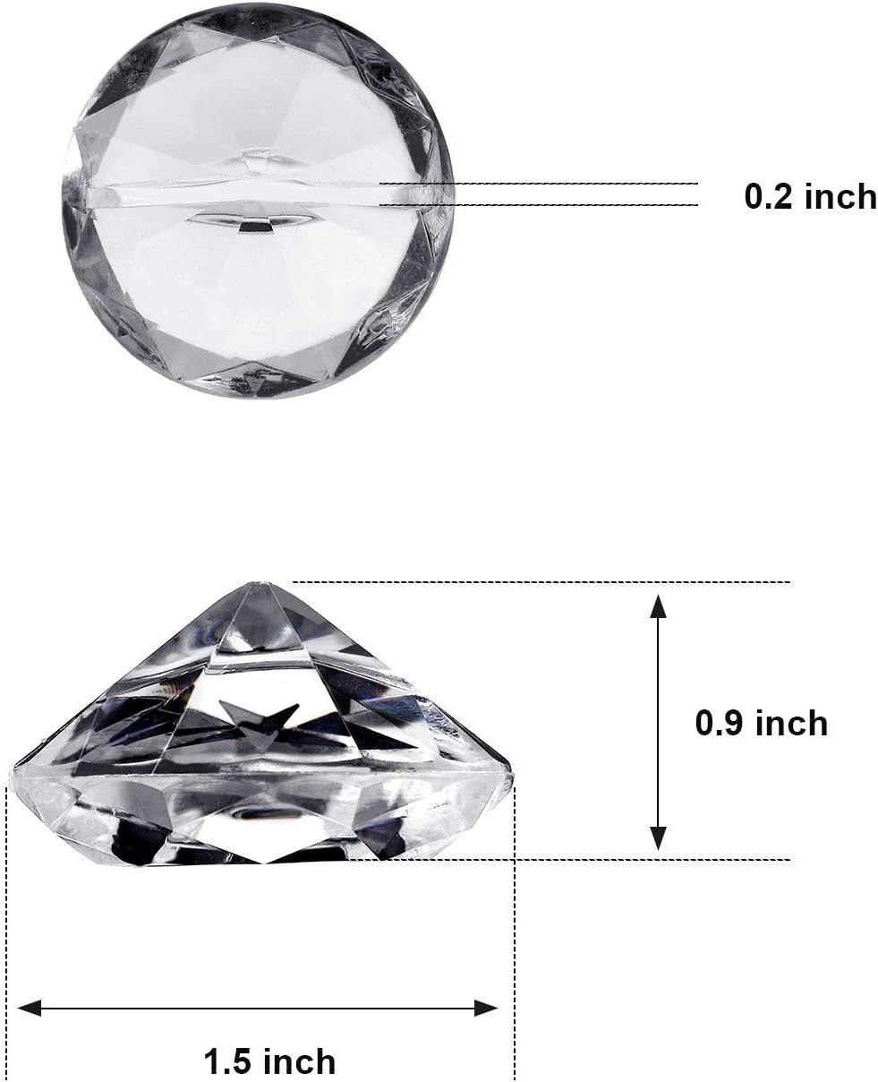 Boao 24 Pack Diamond Place Card Holders Acrylic Table Number Holder Card Stands Crystal Diamond Party Decorations Favor for Weddings Home Table(Clear)