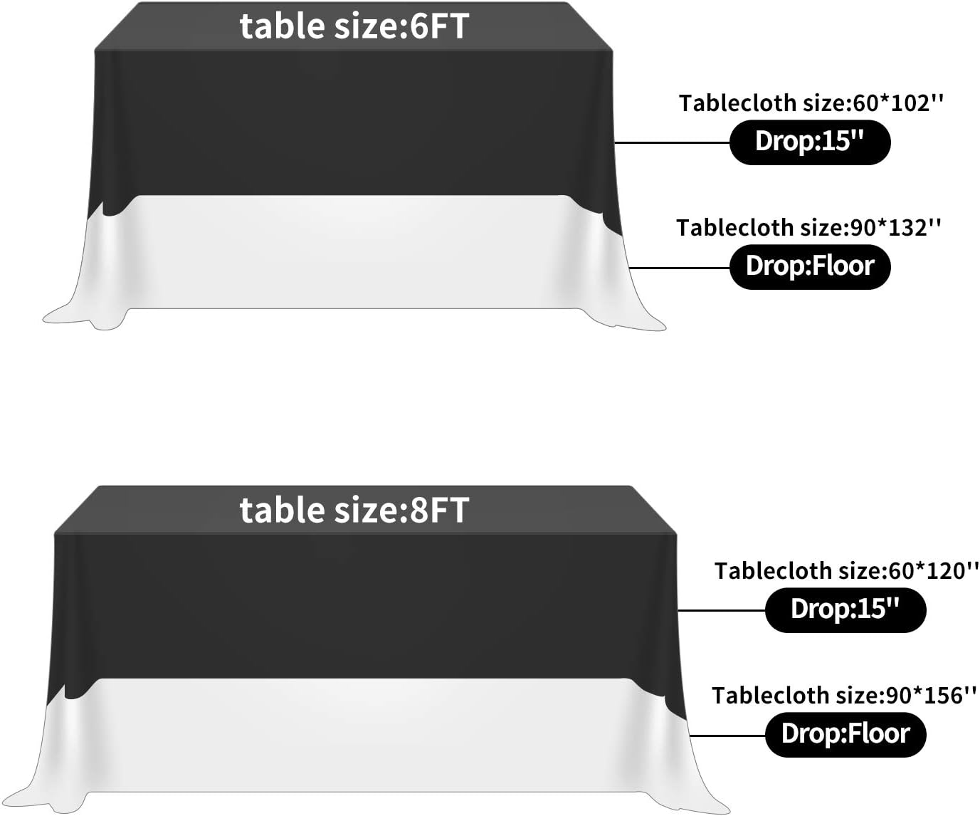 Fokitut 6 Pack Rectangle Tablecloth, 60x120 Inch, Stain Resistant and Wrinkle Polyester Table Cloth, Fabric Table Cover for Kitchen Dining, Wedding, Party, Holiday Dinner-Ivory