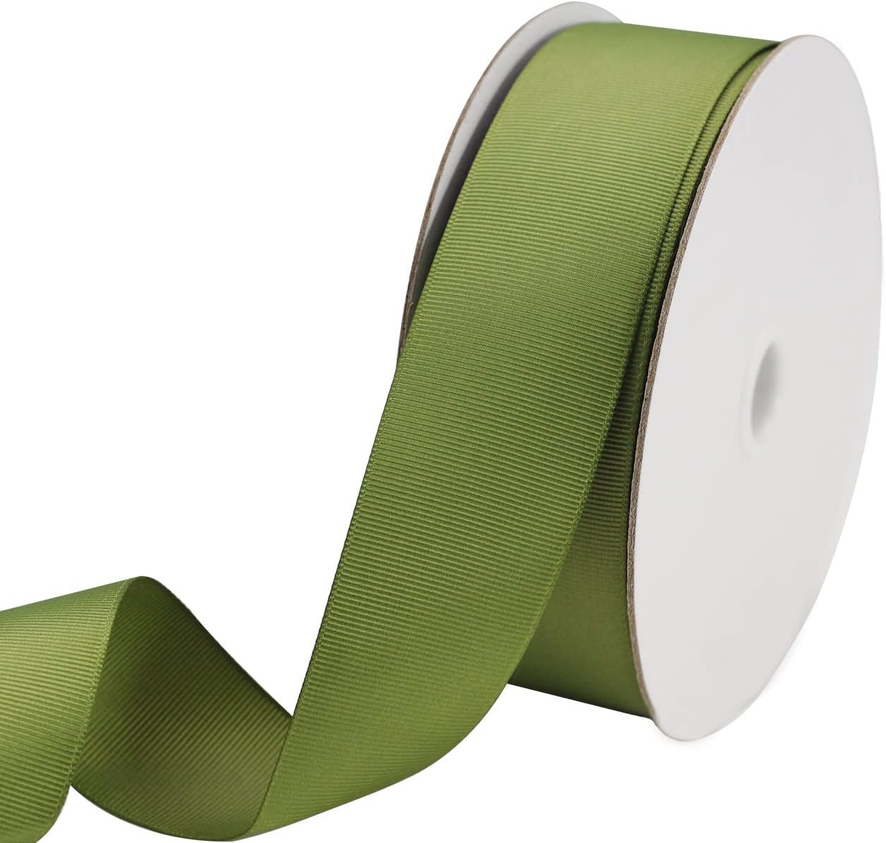 One Roll 50 Yards Soild Olive Green Grosgrain Ribbon 1 1/2 inch Flower Bouquets Ribbons-1.5 inch Thick Gift Wrapping Ribbon-DIY Crafts Bow Hair Headband Accessories Ribbons #570(38mm)