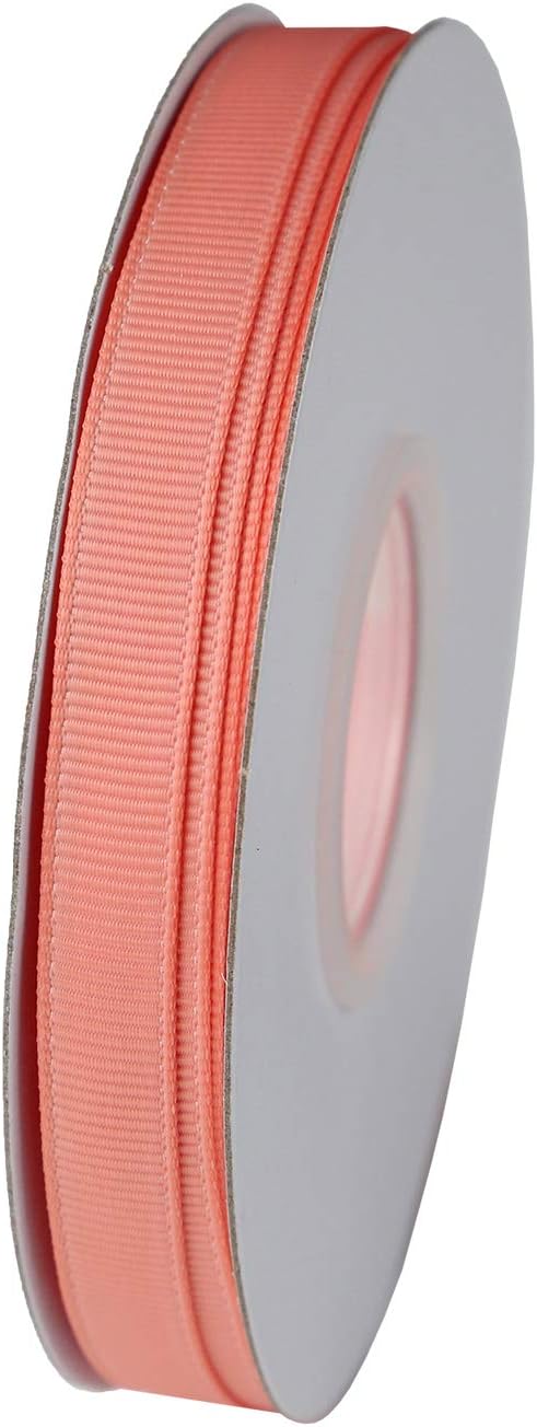ITIsparkle 3/8" Inch Grosgrain Ribbon 50 Yards-Roll Set for Gift Wrapping Scrap Books Party Favor Hair Braids Baby Shower Decoration Cake Decoration Floral Arrangement Craft Supplies, Peach Ribbon