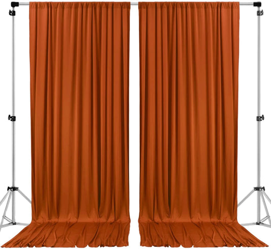 AK TRADING CO. 10 feet x 10 feet Rust IFR Polyester Backdrop Drapes Curtains Panels with Rod Pockets - Wedding Ceremony Party Home Window Decorations