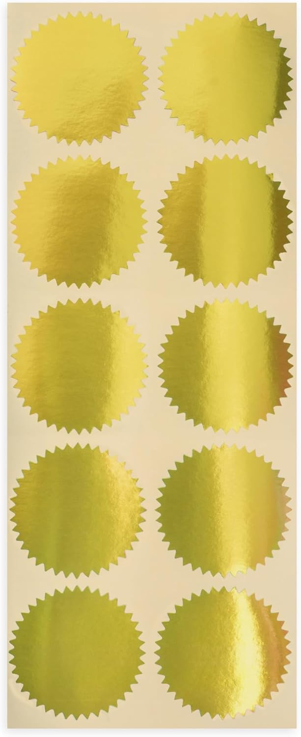 MaxMark Notary Seal Round Pink Embosser for Alabama State - Includes Gold Burst Seal Labels (50 Count)