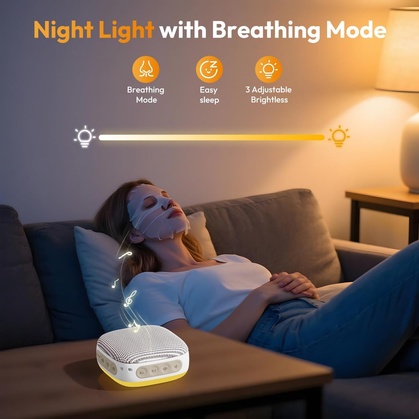 Portable Sound Machine for Travel, White Noise Sound Machine for Sleeping, 52-Hour Lasting Mini Noise Machine with 21 Quality Non-looping Sounds, Headphone Jack, Memory, Timer for Adults,Hotel (Khaki)