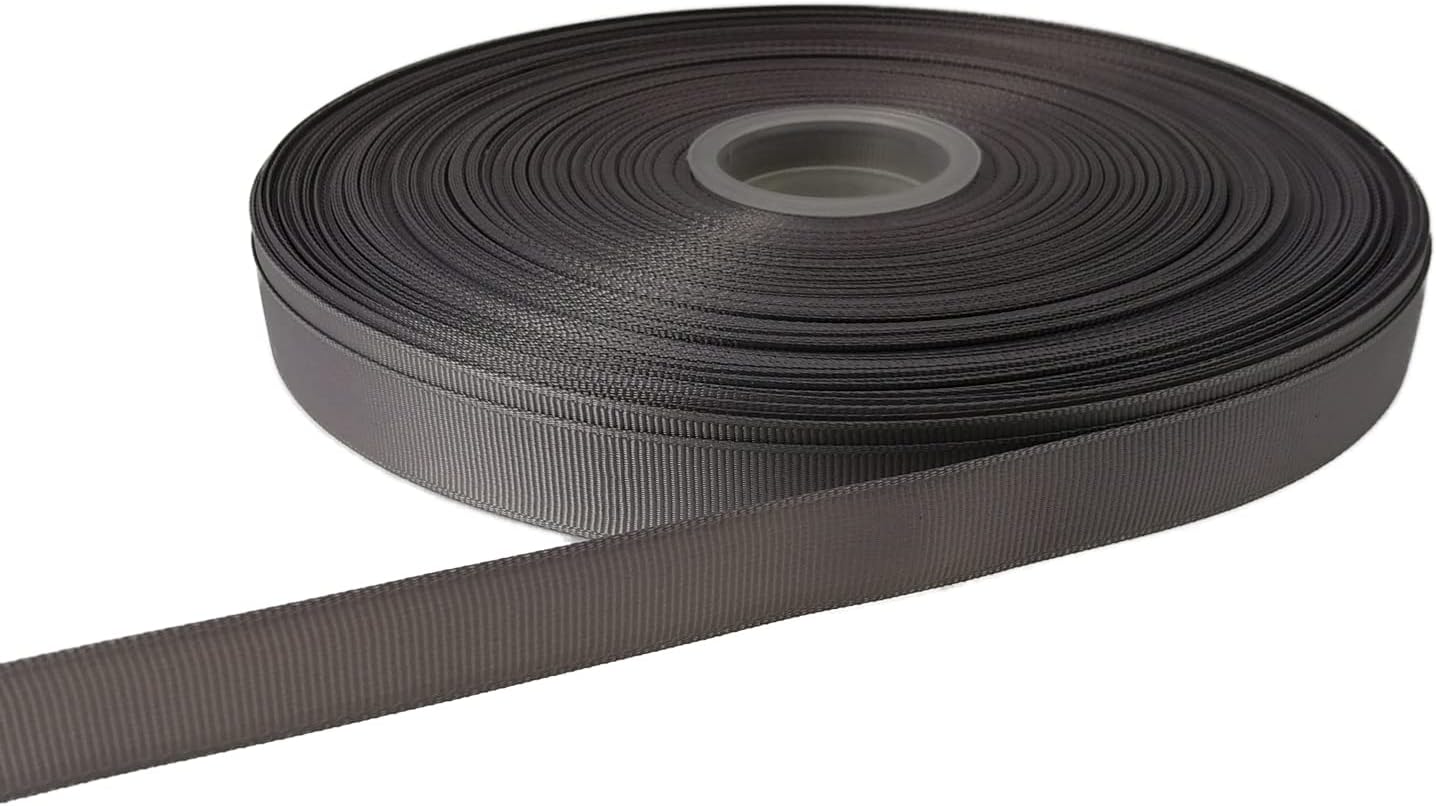 Jesep One Roll 100 Yards Soild Grosgrain Ribbon Boutique Gift Wrapping Package Ribbon, DIY Crafts Bow Hair Headband Accessories Assorted Ribbon#09 (5/8" 15mm, Gray)