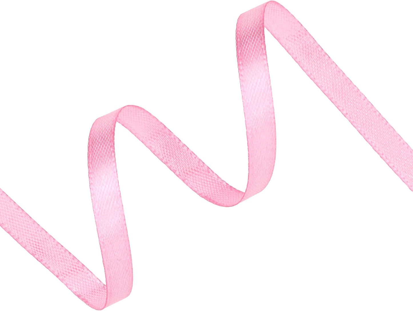 Rose Pink Satin Ribbon 1/4 inch X Continuous 25 Yards, Single Face Polyester Ribbon Perfect for Gift Wrapping, Flower Bouquet, Wedding Decor, Crafts, Bow Making, Sewing and More