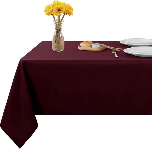 Fitable Square Tablecloth 54x54 inch Tablecloth Stain and Wrinkle Resistant Washable Polyester Table Cloth for Buffet Parties and Camping, Burgundy