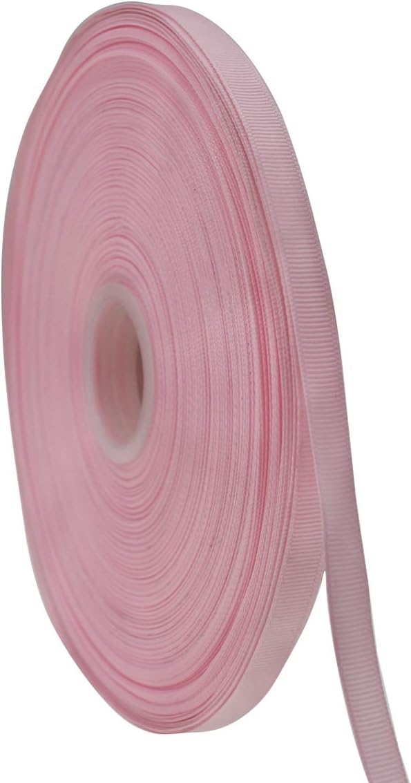 Jesep One Roll 100 Yards 3/8" Soild Grosgrain Ribbon Boutique Gift Wrapping Package Ribbon, DIY Crafts Bow Hair Headband Accessories Assorted Ribbon#123 (3/8" 10mm, Pink)