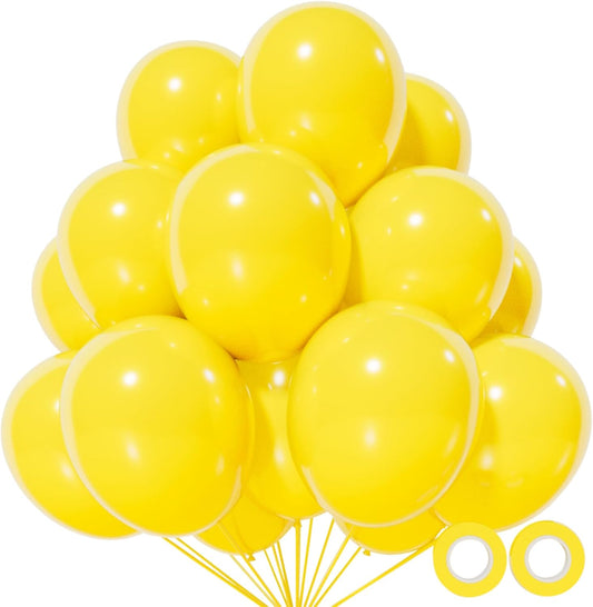 110pcs Yellow Balloons 12 Inch,Yellow Latex Balloons for Birthday Party Baby Shower Wedding(with 2 Ribbons).