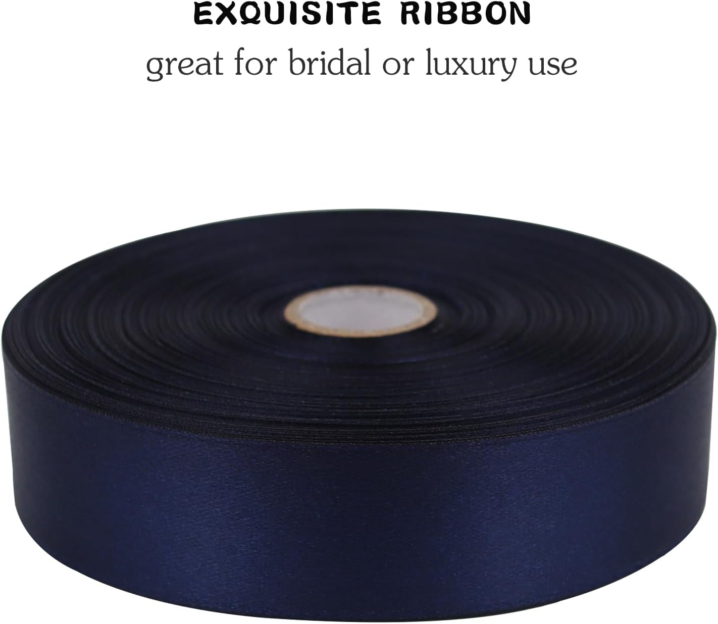 Deep Blue Solid Satin Ribbon 1 Inch 50 Yards Solid Polyester Fabric Ribbon for Gift Wrapping Wedding Christmas Baby Shower Birthday Party Decoration Handmade Immortal Flower Craft