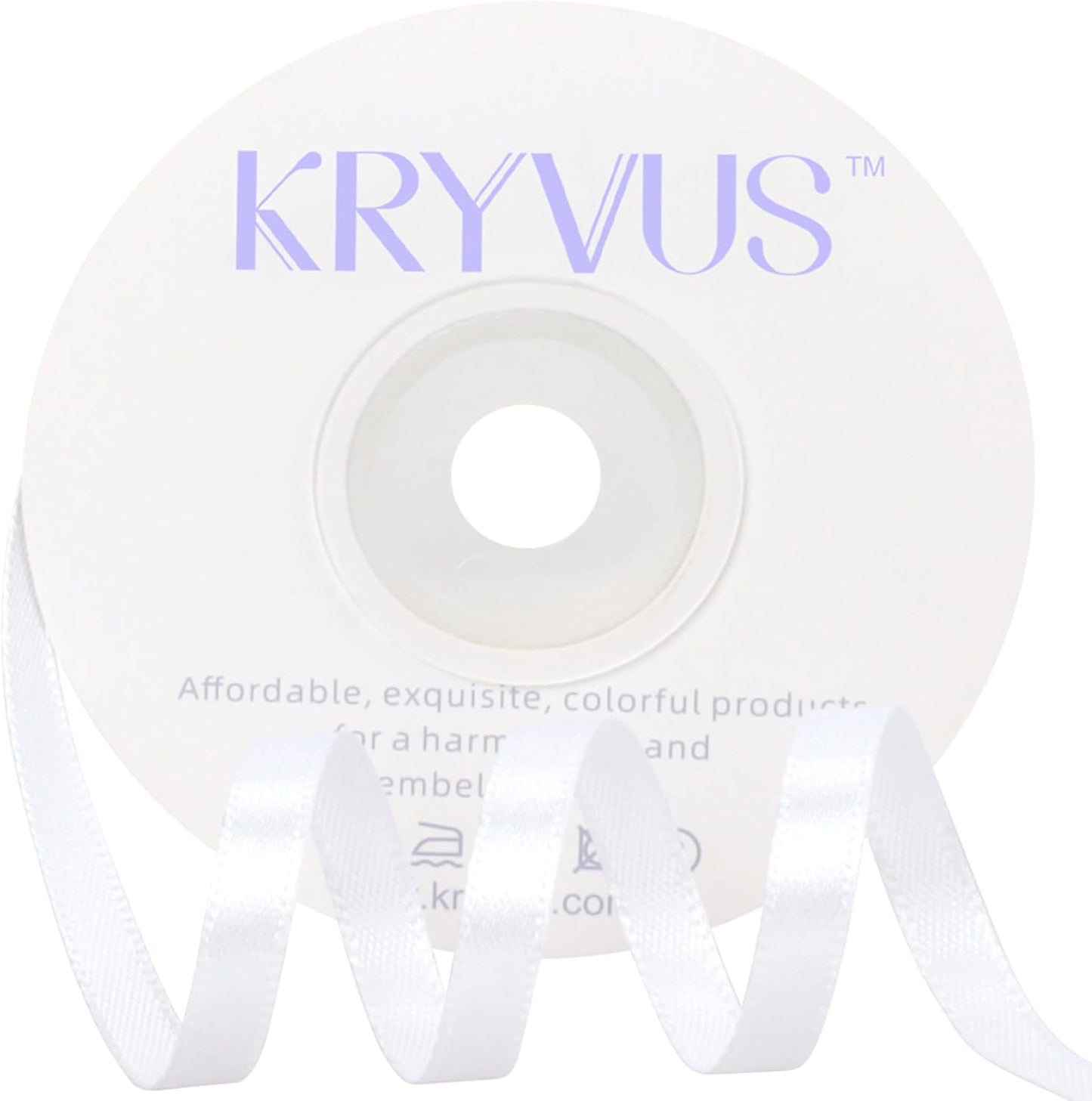 White Satin Ribbon 1/4 inch X Continuous 25 Yards, Single Face Polyester Ribbon Perfect for Gift Wrapping, Flower Bouquet, Wedding Decor, Crafts, Bow Making, Sewing and More