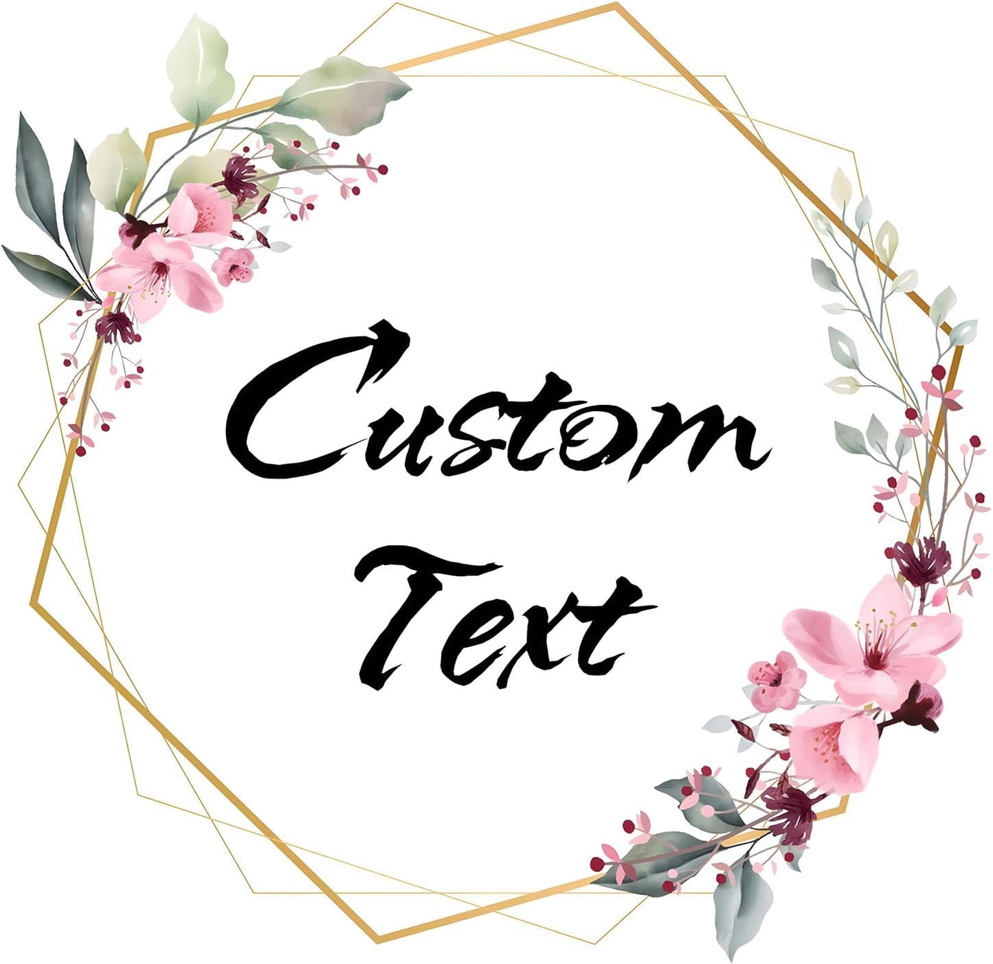 Custom Stickers for Weddings, Birthdays & Businesses - Personalized Labels with Your Logo - Waterproof, Fade and Heat Resistant - Pack of 100-1000 (Wreath K, 4 Inch)