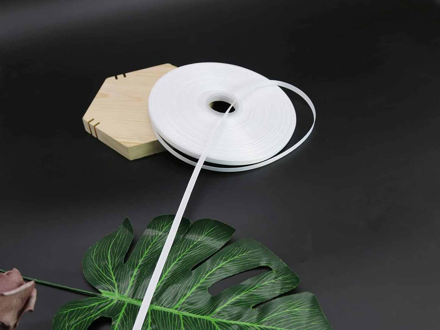 Jesep One Roll 100 Yards 1/4" Soild Grosgrain Ribbon Boutique Gift Wrapping Package Ribbon, DIY Crafts Bow Hair Headband Accessories Assorted Ribbon#29 (1/4" 6mm, White)