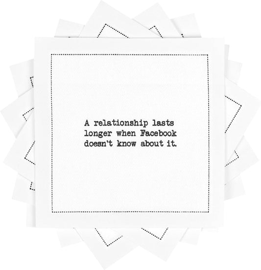 Five Star White Cotton Cocktail Napkins, Beverage & Bar Napkins - 4.5" x 4.5" (50 Pack)