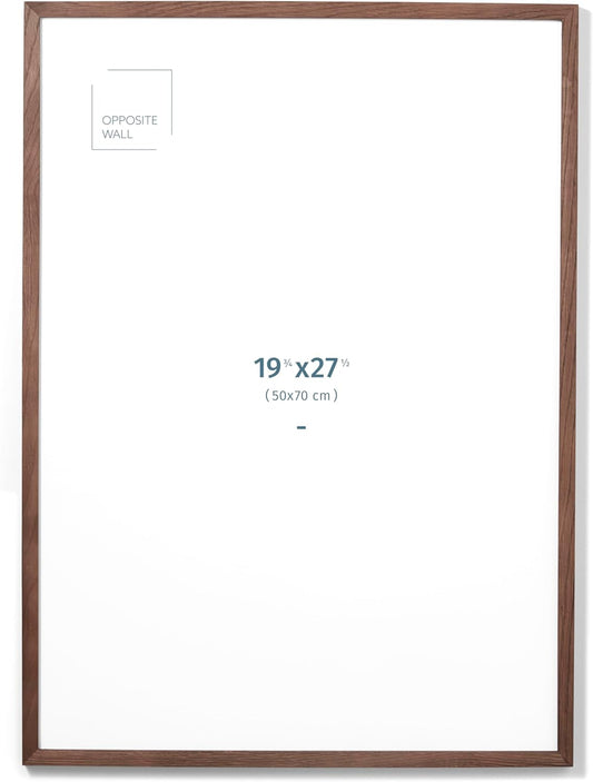 Opposite Wall - 50x70 cm - Dark Oak Wood Picture Frame - Lightweight, Versatile & Shatterproof - Wall Hanging Photo or Poster Frame - Wall Decor for Office, Gallery & Home, 19 3/4 x 27 1/2 in