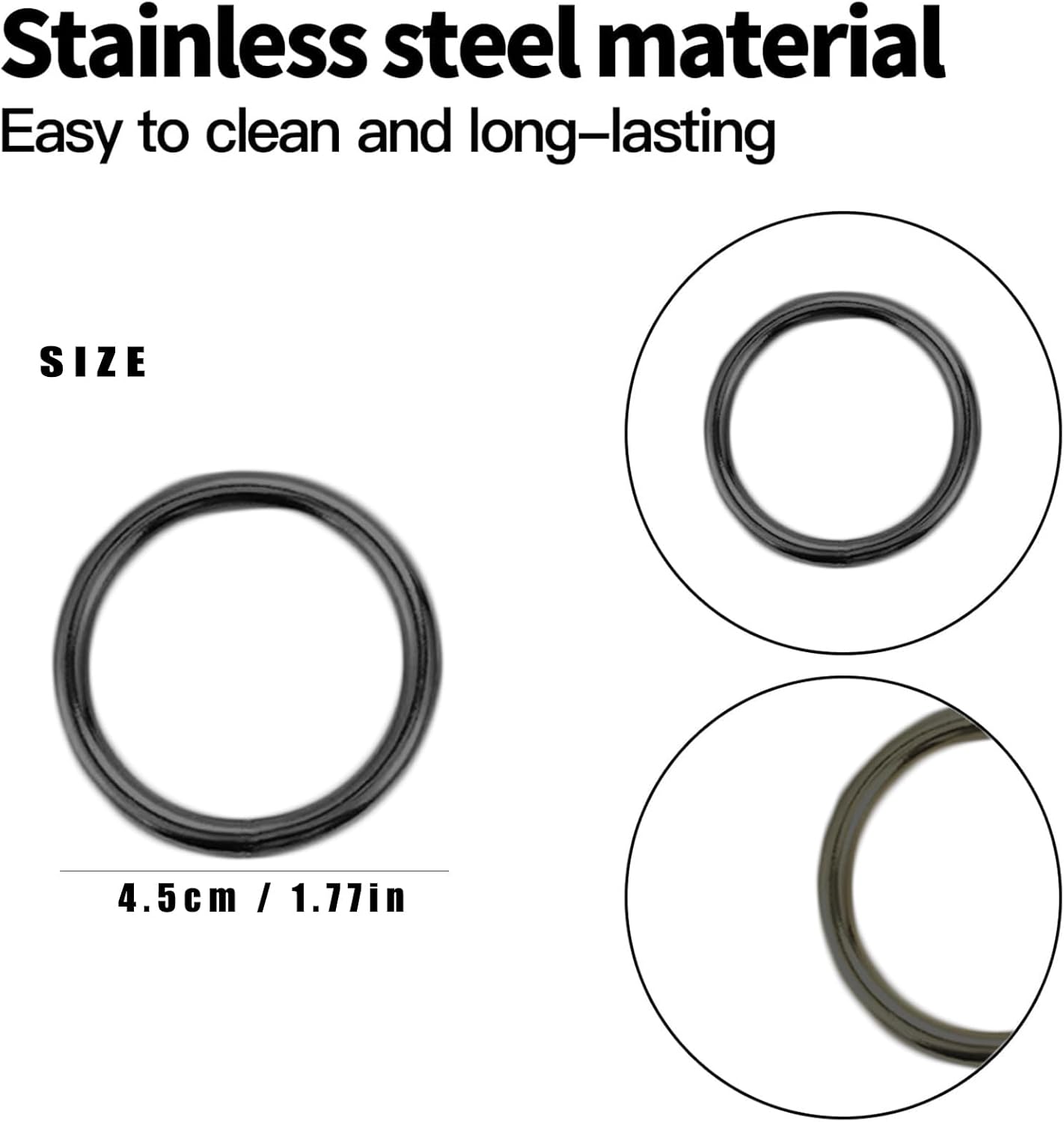 10 Pcs Black Napkin Rings - Metal Napkin Ring(Round) Stainless Steel Napkin Rings for Table Settings Wedding Christmas Party Dinner Table