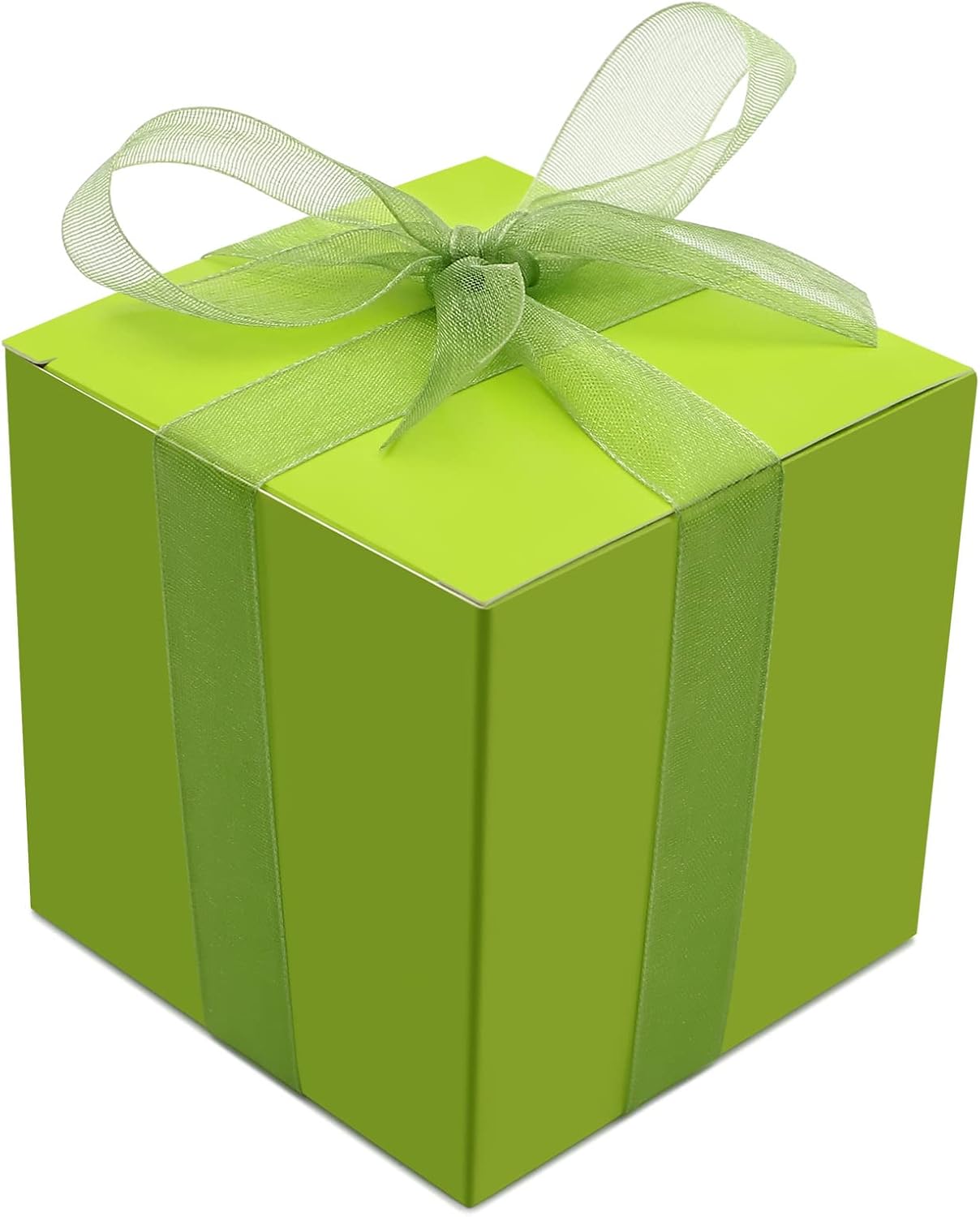 Oletx 25 Pcs Green Paper Gift Boxes, Small Candy Boxes Bulk, 3x3x3 inch Gift Box with Lids, Goodie Treat Boxes for Party Favors, Birthday Gifts, Wedding Gifts