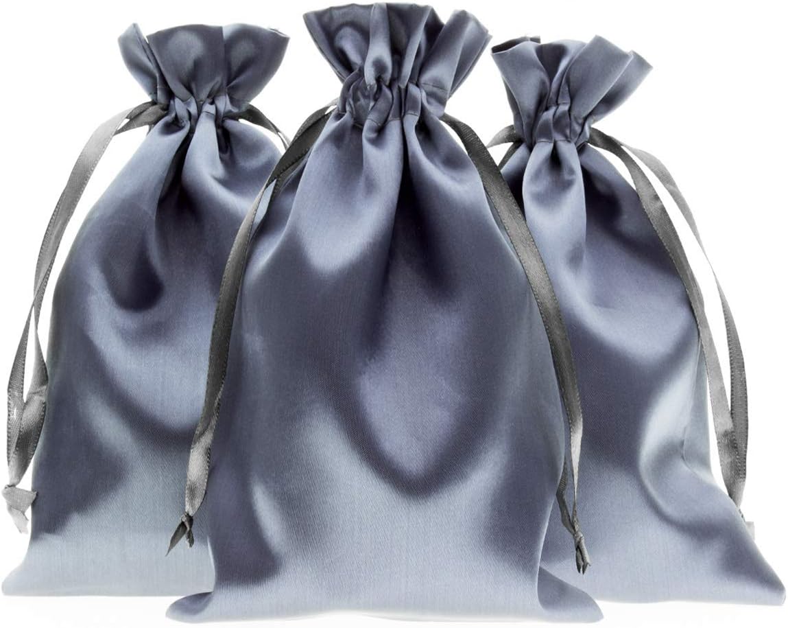 Silver Satin Gift Bags - 5" x 8" Jewelry, Wedding Favor, Baby Shower & Bags - 50 per Pack