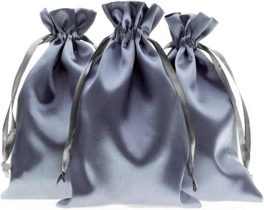 Silver Satin Gift Bags - 5" x 8" Jewelry, Wedding Favor, Baby Shower & Bags - 50 per Pack