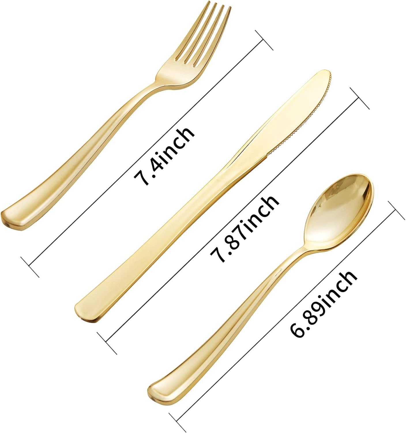 bUCLA 600 Pieces Gold Plastic Silverware - Disposable Gold Utensils - Heavyweight Plastic Cutlery set- 200 Forks, 200 Spoons, 200 Knives for Party & Thanksgiving