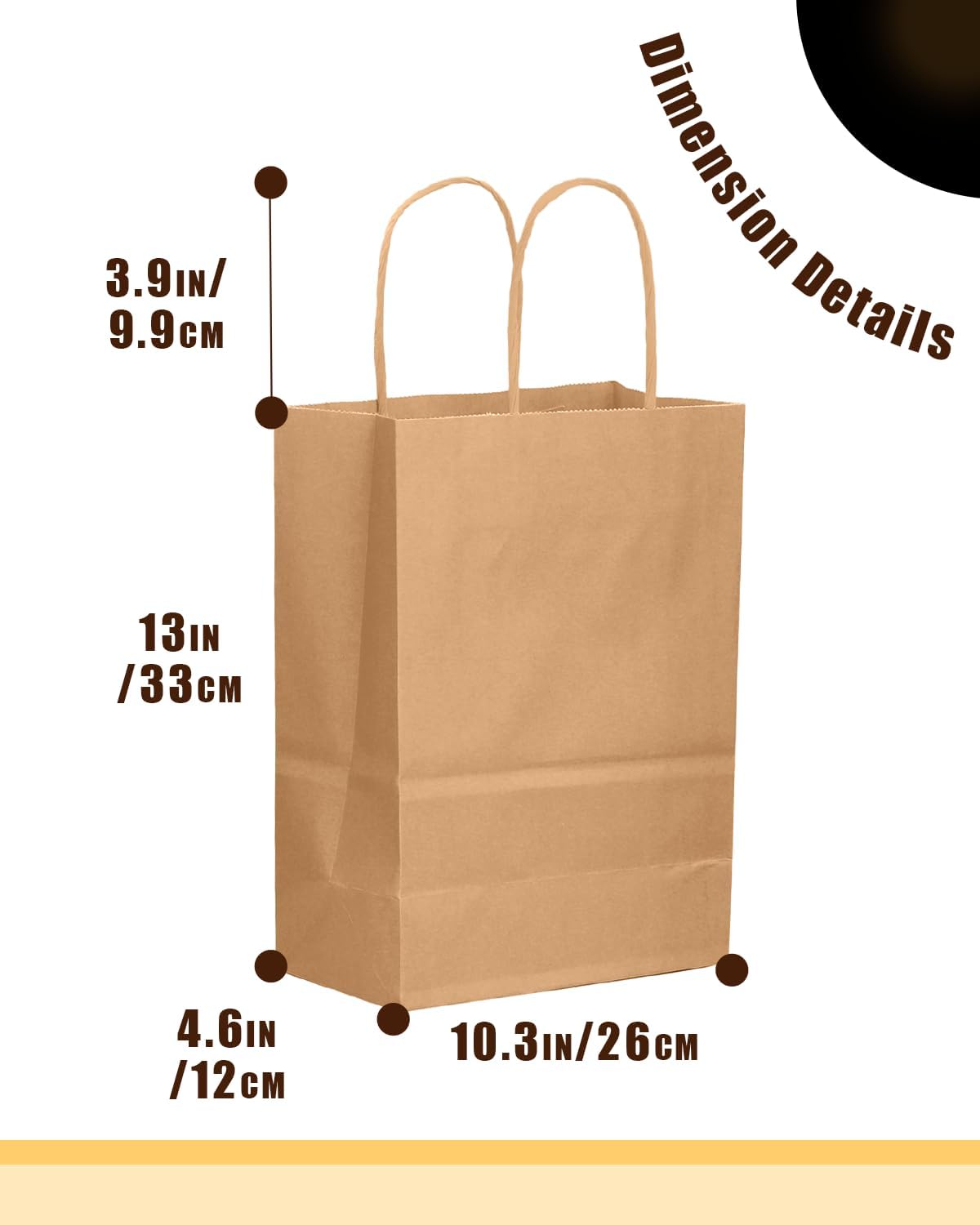 qiqee 50-Packs Brown Paper Gift Bags with Handles Bulk 13"x10.3"x4.6" Large Size Party Favor Bags Multiple Uses